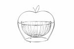 COS FRUCTE METALIC CU STAND, 30x29 CM,VANORA HOME - imagine 2