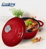 CRATITA FONTA EMAILATA+CAPAC 20x10 CM, 2.4 L, RED LINE, COOKING - imagine 4