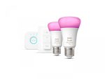 Pachet 2 Becuri LED RGB inteligente Philips Hue A60, Bluetooth,